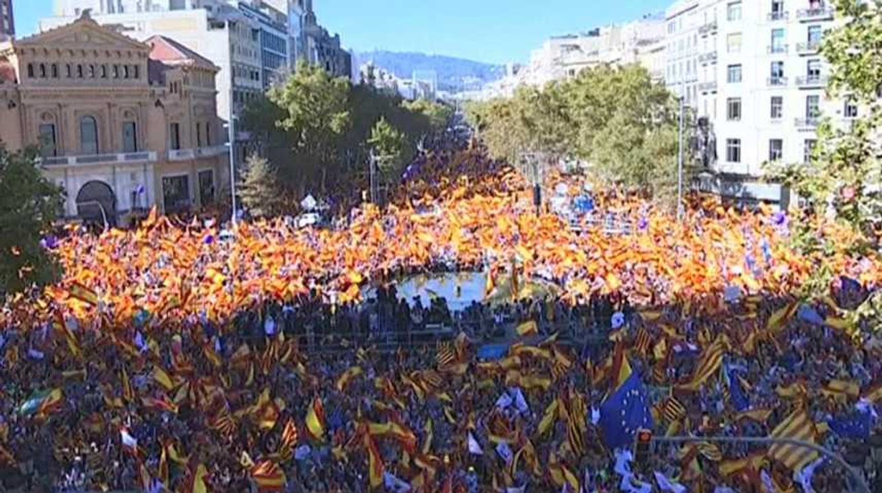 Catalogne : des centaines de milliers d'unionistes protestent contre l'indépendance
