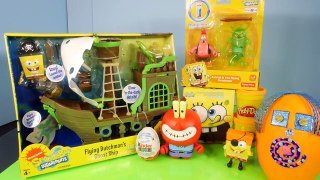 Play Doh Spongebob Squarepants Toys Flying Dutchman Ghost Ship Toy Review Kinder Surprise Egg