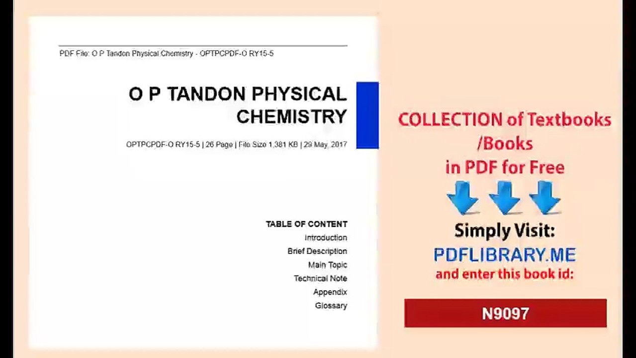 O.p.tandon Physical Chemistry