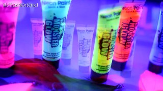 Maquillaje fluorescente colorido UV, Fiesta Luz Negra / Neon Paint Blacklight Festival Party Makeup