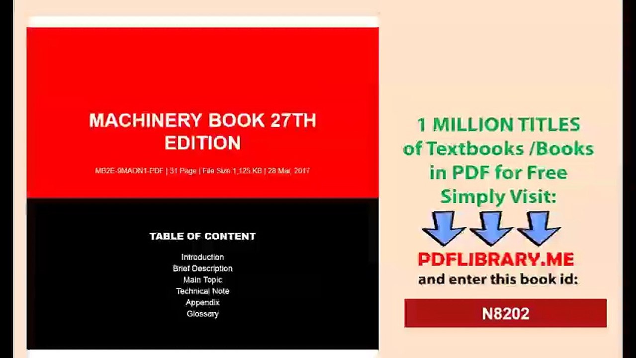 Machinery Book 27th Edition