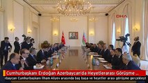Cumhurbaşkanı Erdoğan Azerbaycan'da Heyetlerarası Görüşme Gerçekleştirdi