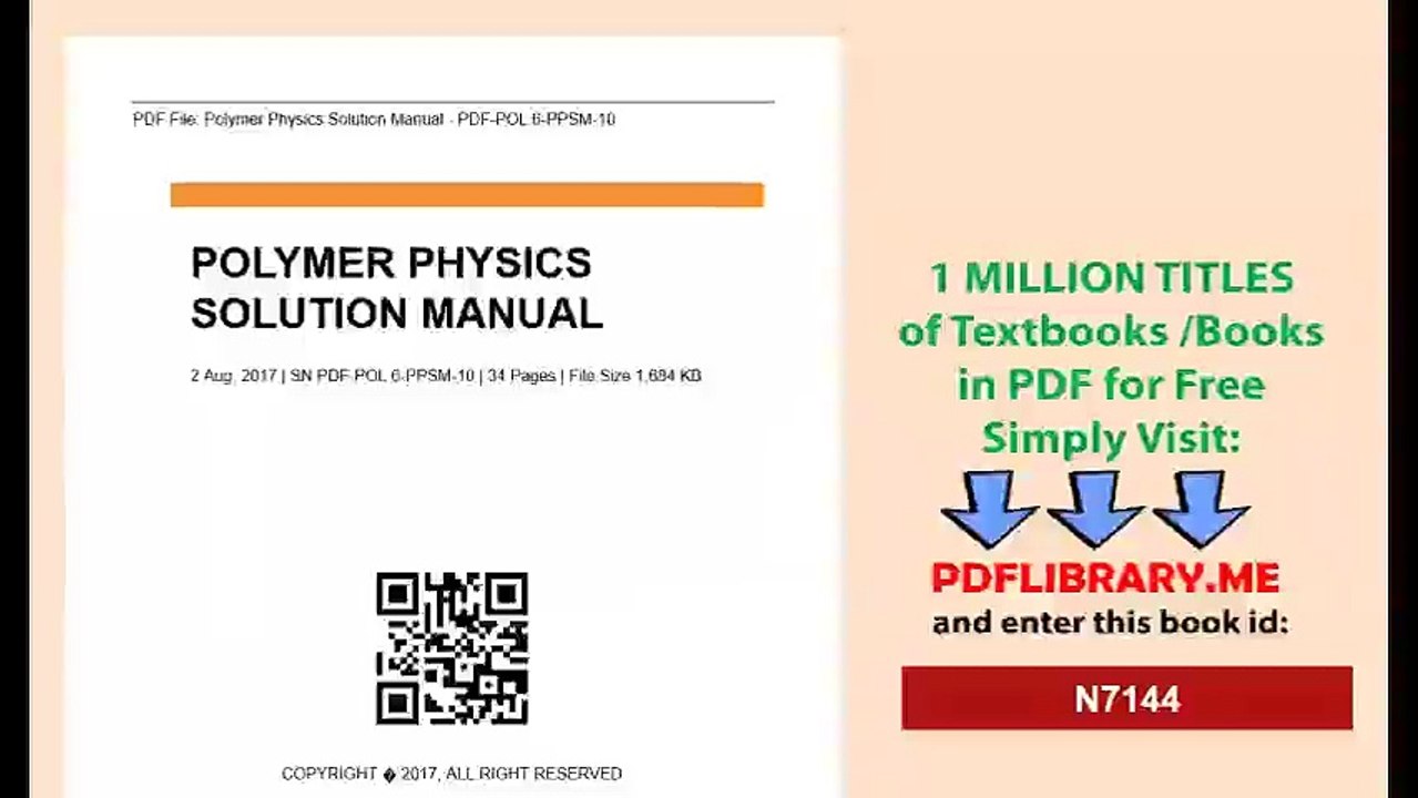 Polymer Physics Solution Manual