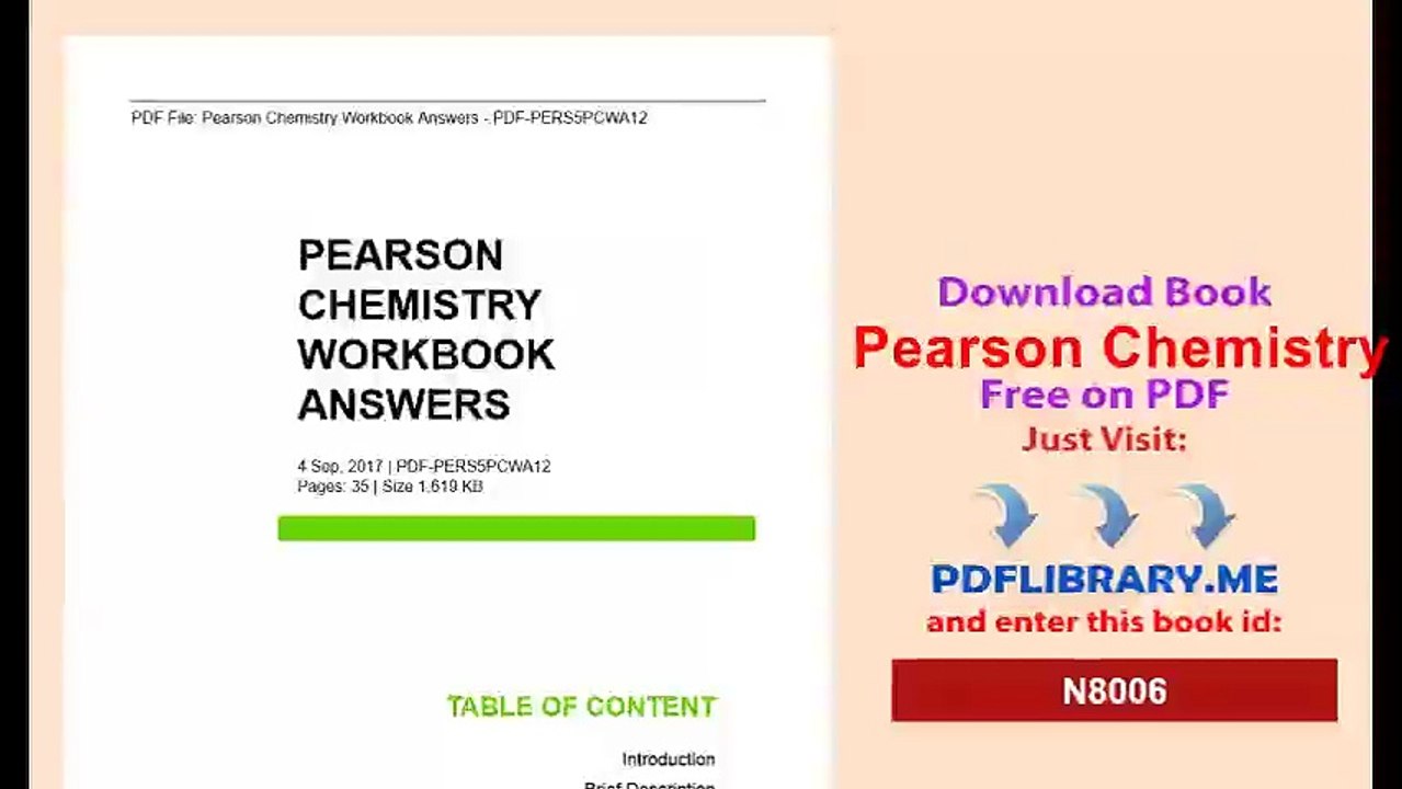 Pearson Chemistry Workbook Answers