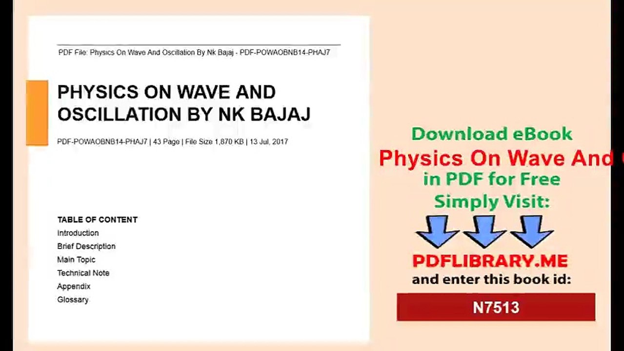 Physics On Wave And Oscillation By Nk Bajaj