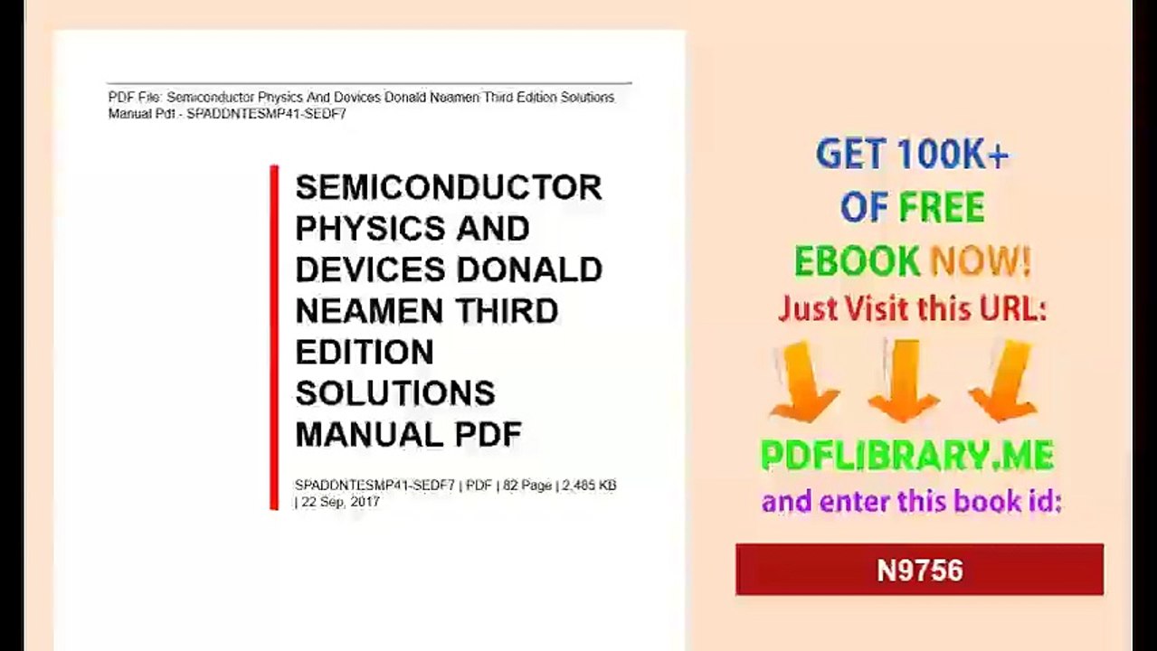 Semiconductor Physics And Devices Donald Neamen Third Edition Solutions Manual Pdf