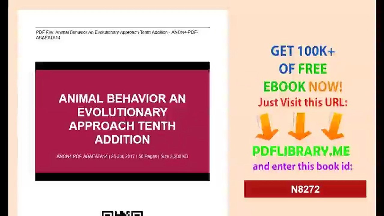 Animal Behavior An Evolutionary Approach Tenth Addition