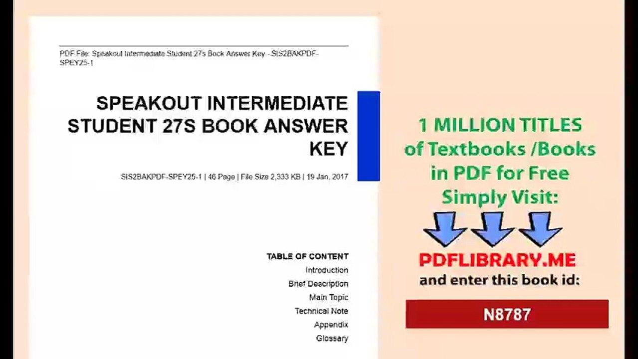 Speakout Intermediate Students Book Answer Key