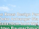 Maus Xmas Design Fancy Deko Anhänger Glas 15x8x10cm bunt Weihnachten Baumschmuck