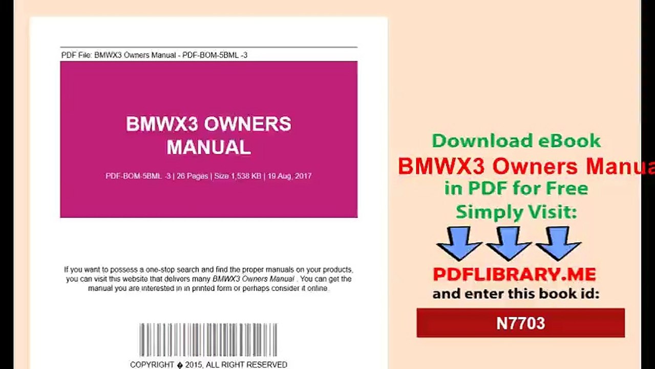 BMWX3 Owners Manual