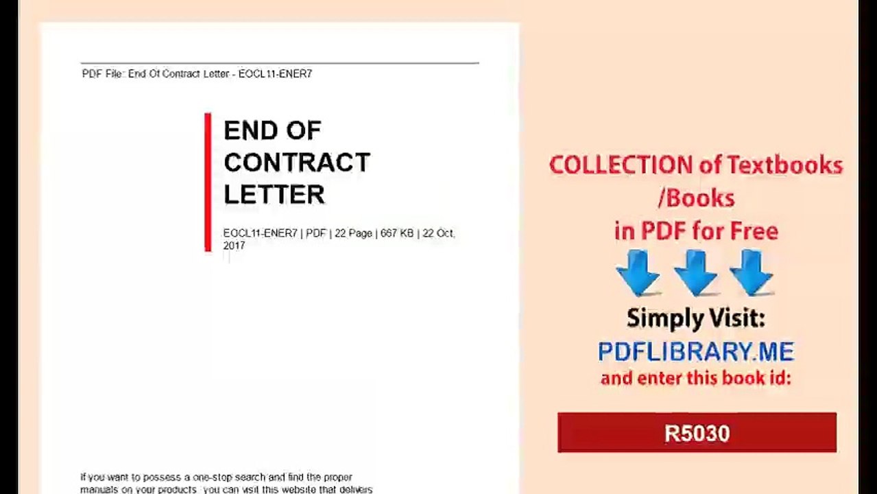End Of Contract Letter