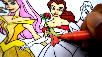 Video herunterladen: Disney Princess Coloring Book Pages Aurora Belle Cinderella Snow White Disney Brilliant Color Show