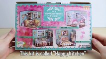 DIY Miniature Dollhouse Kit Cute Kitchen Room with Working Lights! / Relaxing Craft