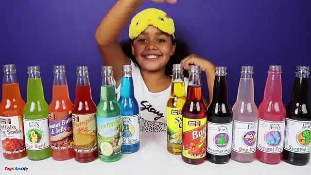 SODA CHALLENGE! Super Gross Freaky Flavors Bacon Toxic Slime Dog Drool Bug Barf