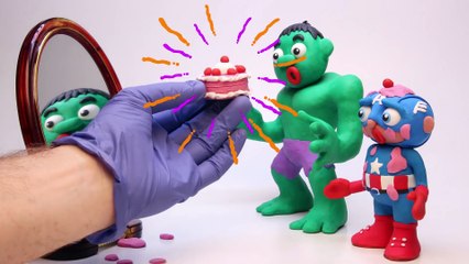 WRONG HEADS Hulk + Elsa Pranks _ Superheroes in Real Life Stop Motion Frozen Clay Videos