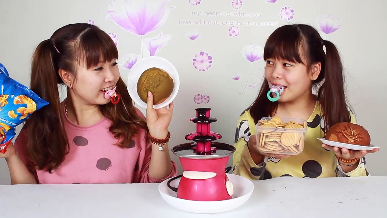 Bad Baby Giant Chocolate Fountain Challenge Victoria Annabelle Freak Family Hidden Egg