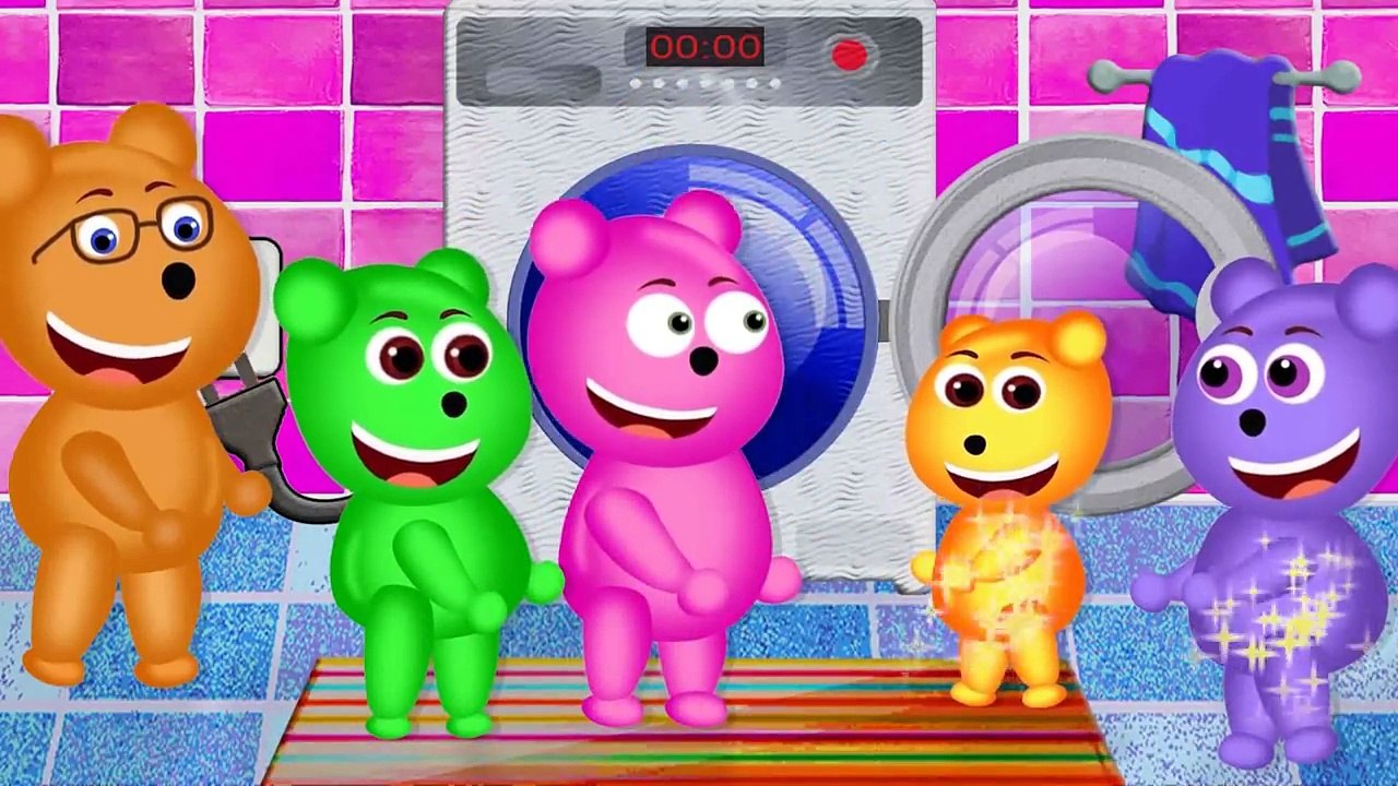Mega Gummy Bear Wrong Hair Finger Family Nursery Song for kids
