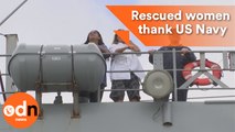 Rescued women thank US Navy for saving their lives