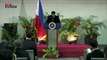 President Rodrigo Roa Duterte delivers his departure speech at the Davao International Airport