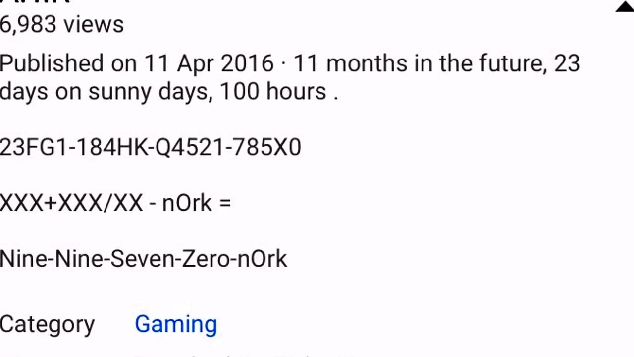 The only XXII video with a description