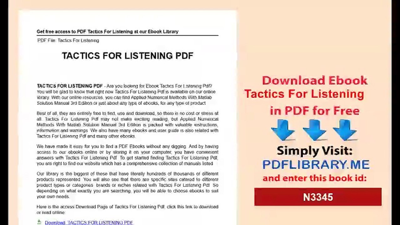 Tactics For Listening