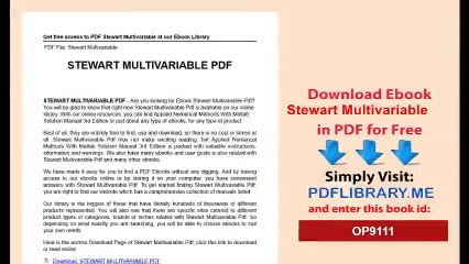 Download Stewart Multivariable Calculus PDF 📘