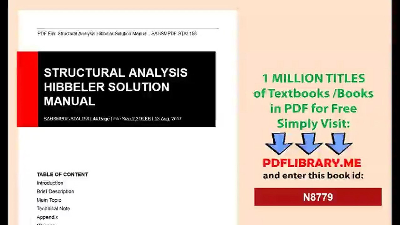 Structural Analysis Hibbeler Solution Manual
