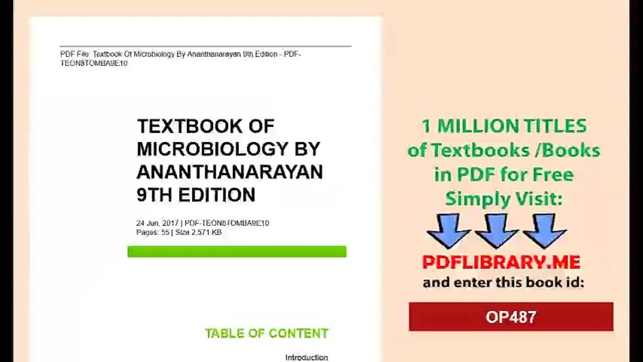 Textbook Of Microbiology By Ananthanarayan 9th Edition