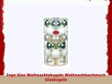 Inge Glas 24 trendige Weihnachtskugeln Winterday 6cm Leichte Perl Gold und Weißtöne