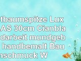 Christbaumspitze Luxus GLAS 30cm Cianblau Handarbeit mundgeblasen handbemalt