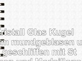 Kristall Glas Kugel 40mm mundgeblasen und geschliffen mit Sternen und Medaillons