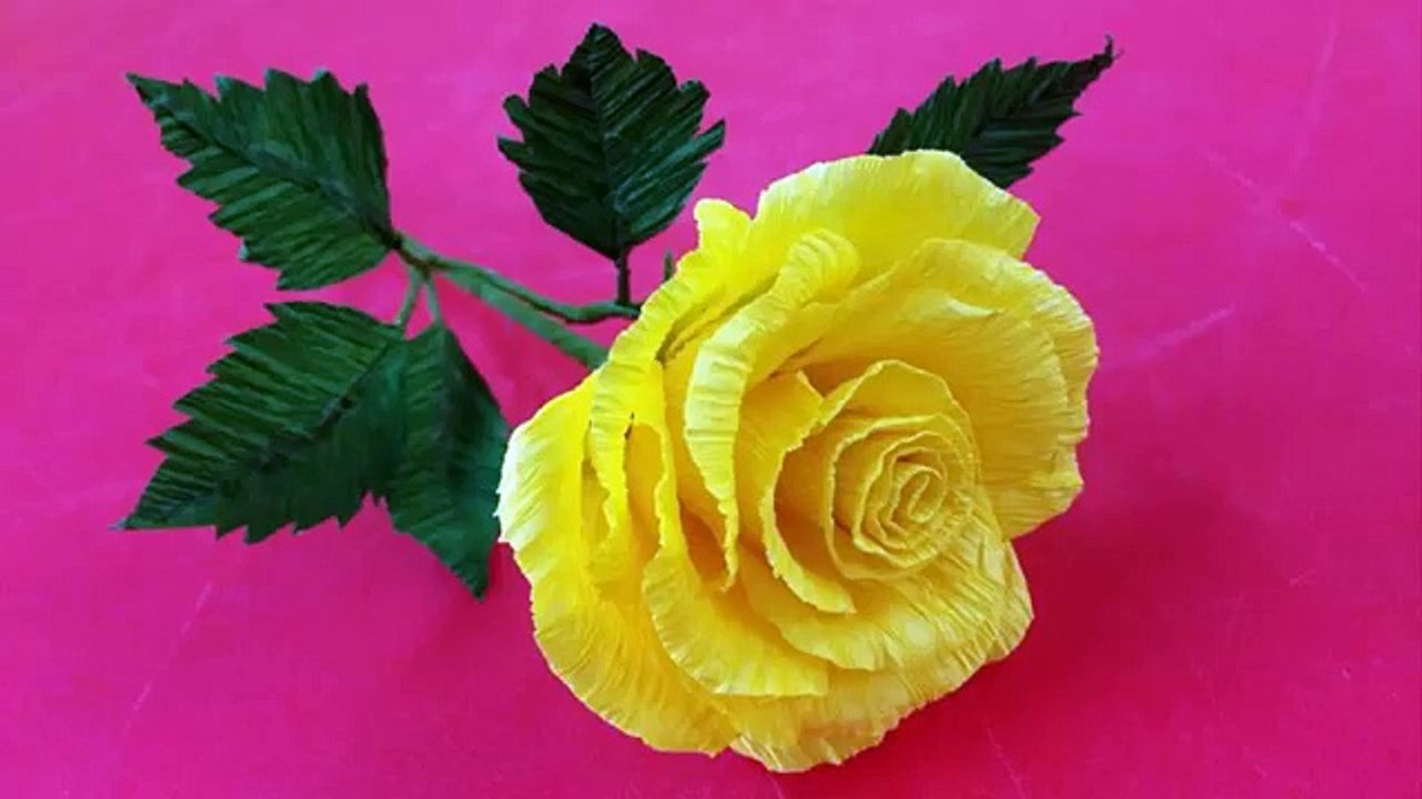 How to Make Rose Crepe Paper Flowers - Flower Making of Crepe Paper - Paper Flower Tutorial
