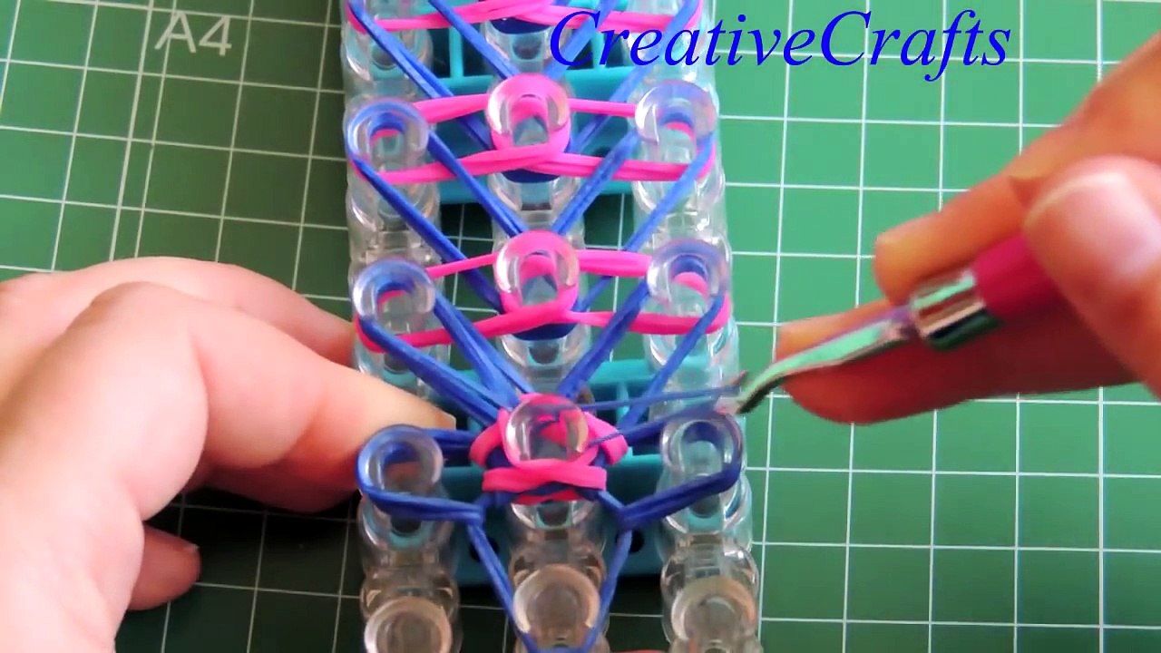 Como hacer una pulsera Atlantida de gomitas ( ligas ). Rainbow Loom Bracelet.