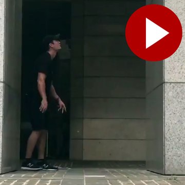 'Parkour' atleti metrelerce yükseğe tırmandı