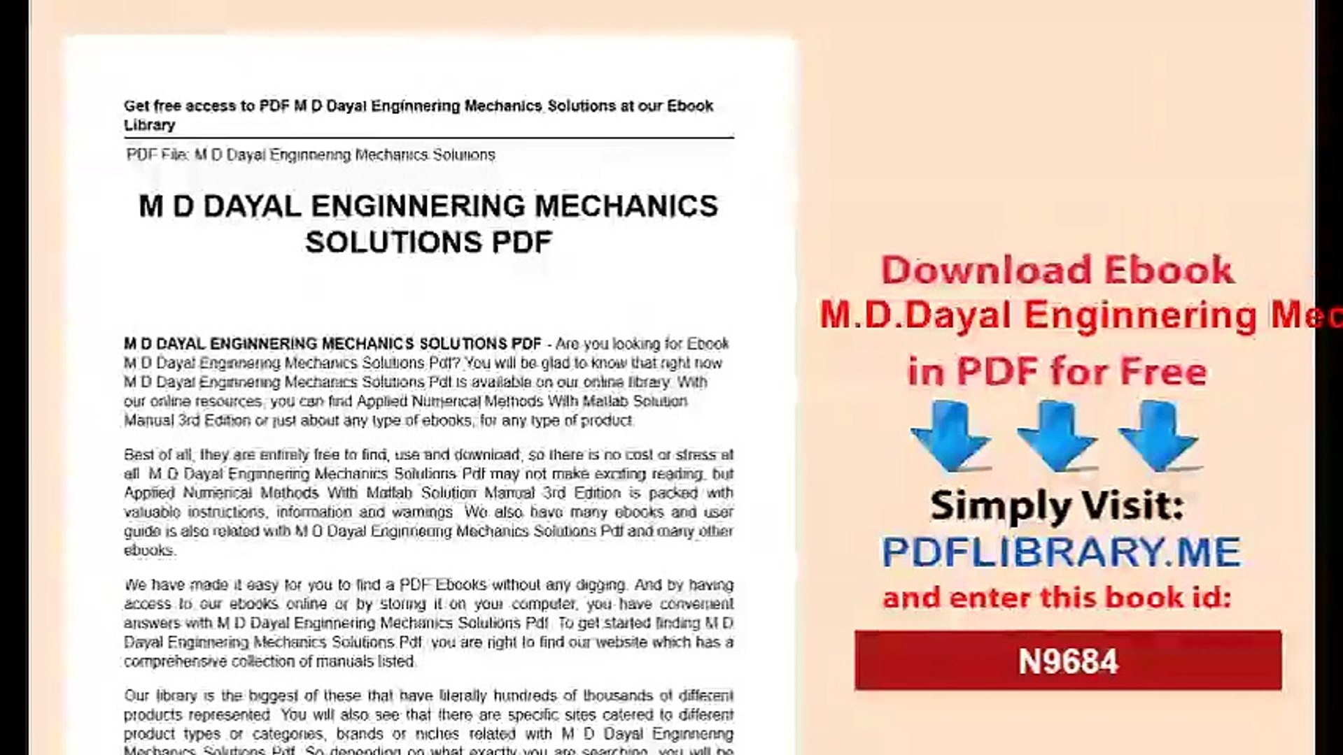 M.D.Dayal Enginnering Mechanics Solutions