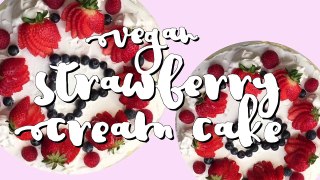 Vegan Strawberry Cream Cake Recipe (GF Option)