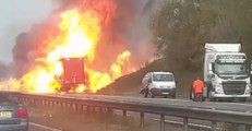 'Firework' Sounds Heard as Lorry Engulfed in Flames on Motorway