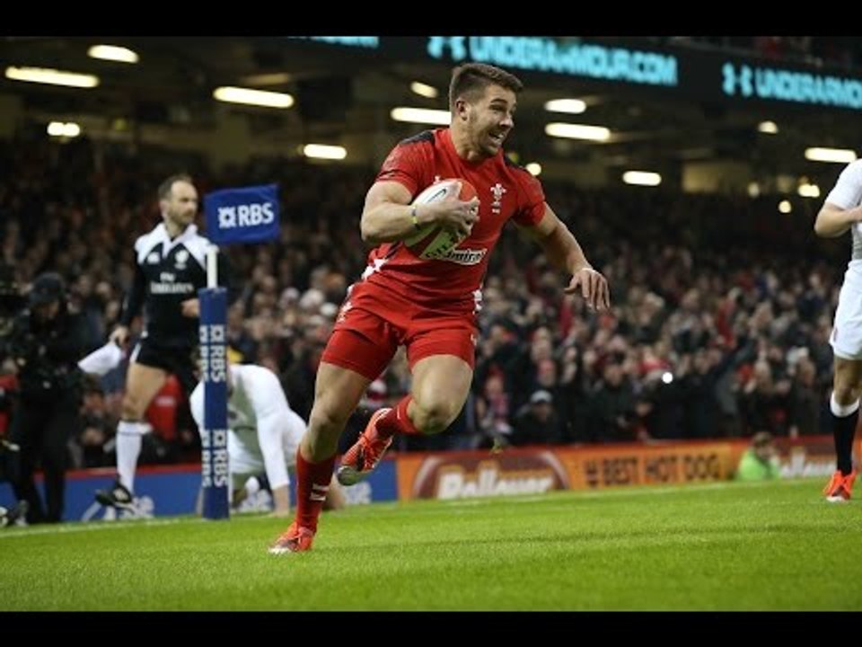 Rhys Webb Try From Awesome Faletau Pass , Wales v England, 06th Feb 2015