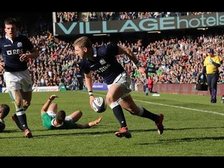 Excellent Finn Russell Try, Scotland v Ireland, 21st March 2015