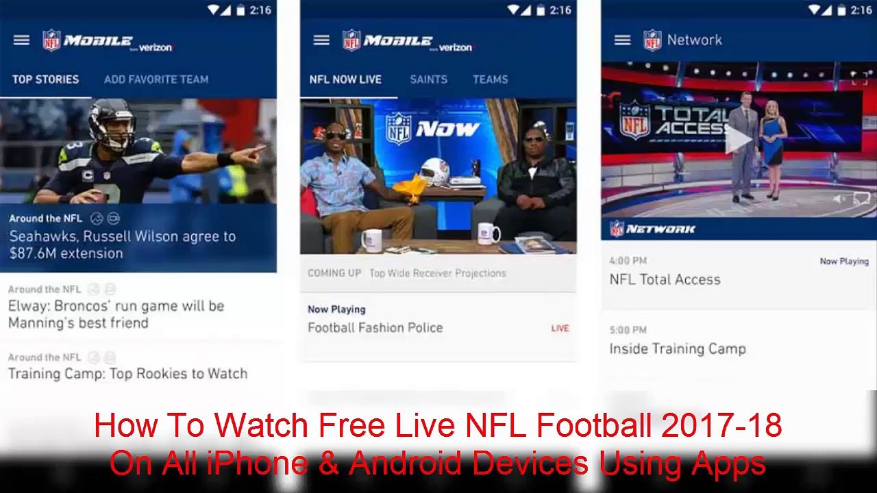 NFL Live Streaming Online Free Mobile TV Apps For Android and Apple iPhone or Any Others Devics