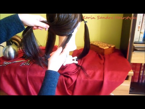 Long Layered Bob haircut with bangs | Long length layers haircut tutorial | Corte de cabelo feminino