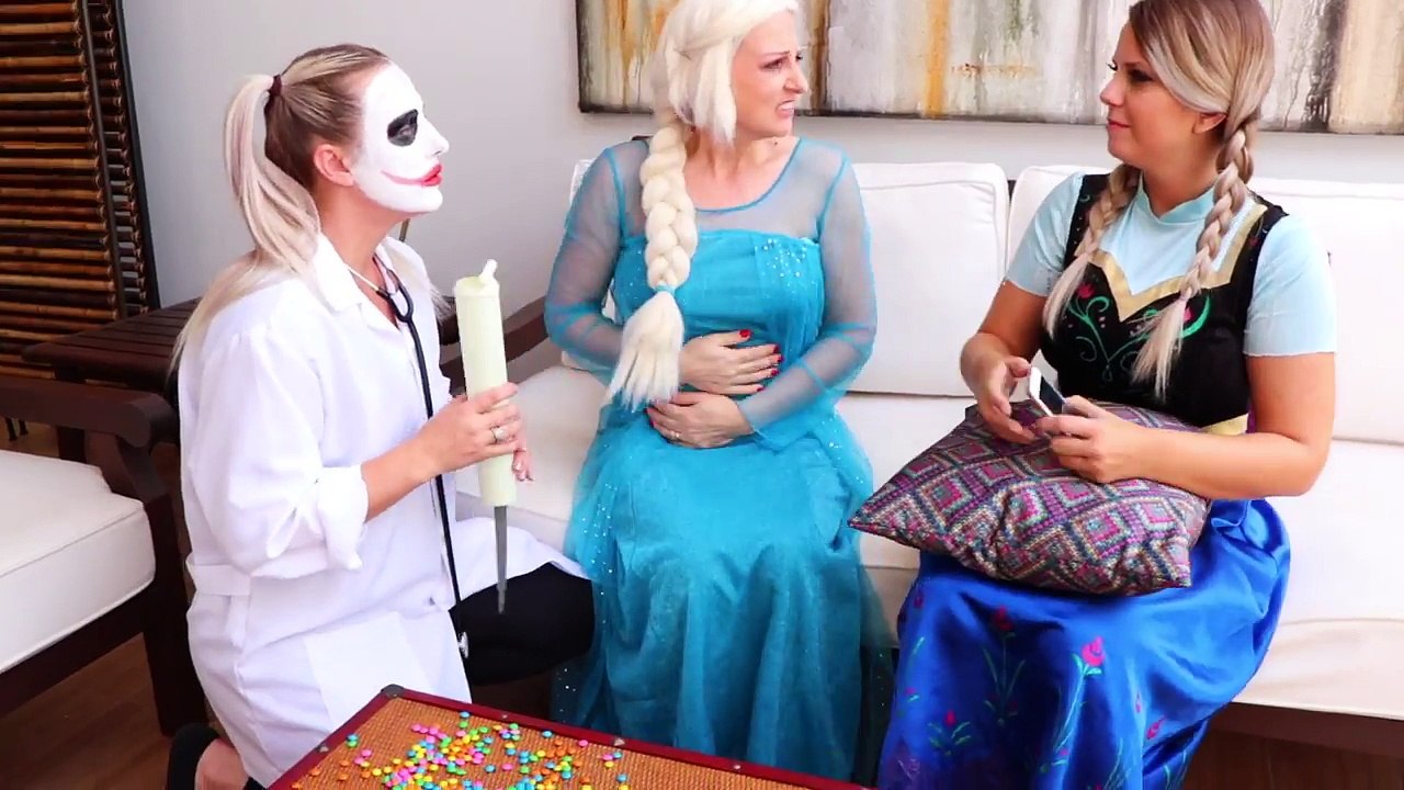 Frozen Elsa vs Doctor Joker Girl INJECTION ATTACK! w/ Spiderman, Anna - Superheroes IRL
