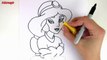 Disney Princess Jasmine Coloring Page to Learn Colors | Coloring Pages | Drawing Art kidzmagic