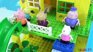 How To Build Peppa Pig Blocks Mega House Construction Lego Sets With Water Slide Toys For Kids
