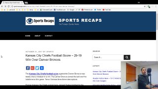 Kansas City Chiefs Football Score - 29-19 Win Over Denver Broncos