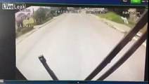 Motorcyclist Crushed by bus