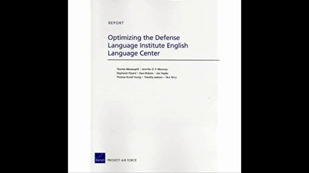 Optimizing the Defense Language Institute English Language Center