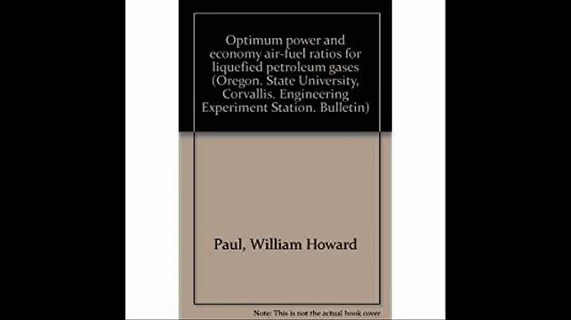 Optimum power and economy air-fuel ratios for liquefied petroleum gases (Oregon. State University, Corvallis. Engineerin