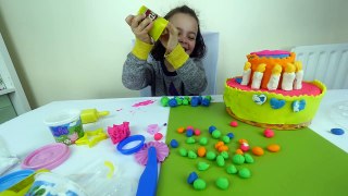 Giant Peppa Pig Play Play Doh Rainbow Cake with toy Balls