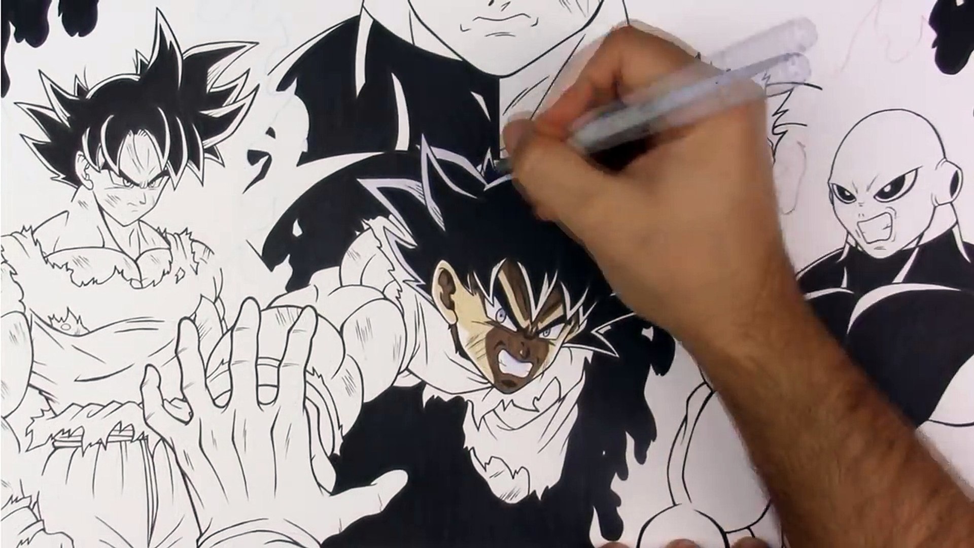Speed drawing Goku migatte no gokui completo vs jiren - (Dragon ball super)